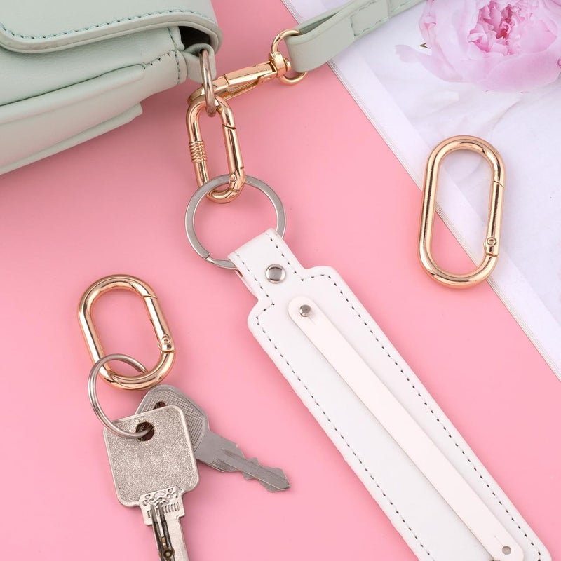 STSTR 3pcs Oval Spring Ring Clips, Metal Keyring Purse Clip, Heavy Duty Opening O Ring Carabiner for Keychains,Backpacks, Keys - Image 4